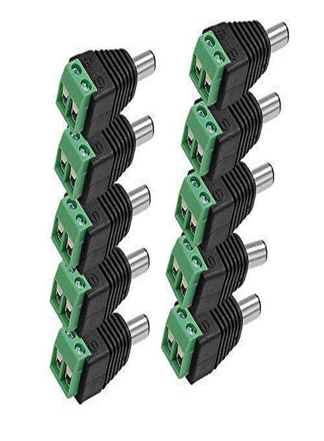 CARE CASE® DC Pin Connector 12V DC Power Connector 5.5mm x 2.1mm Jack Socket for Led Strip, CCTV Security, Camera Cable Wire Ends Plug Barrel Adapter. (Pack of 10) - Image 1